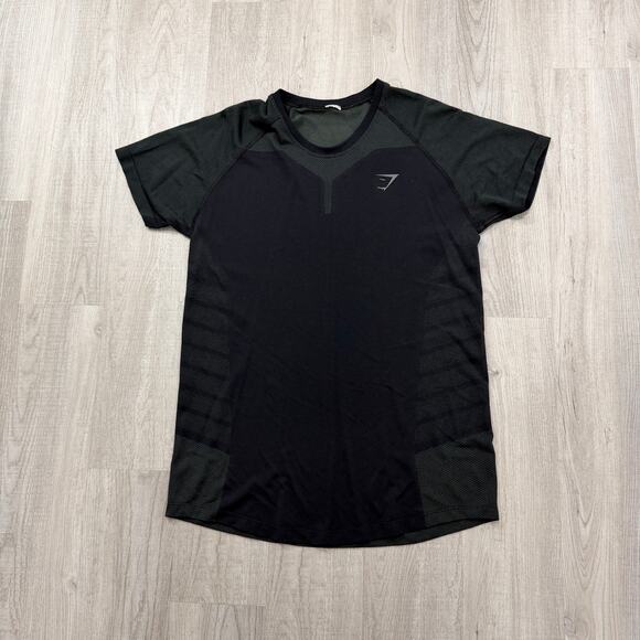 Gymshark 315 Seamless Workout Shirt Large Black Gym Running Lifting David Laid - Picture 1 of 7